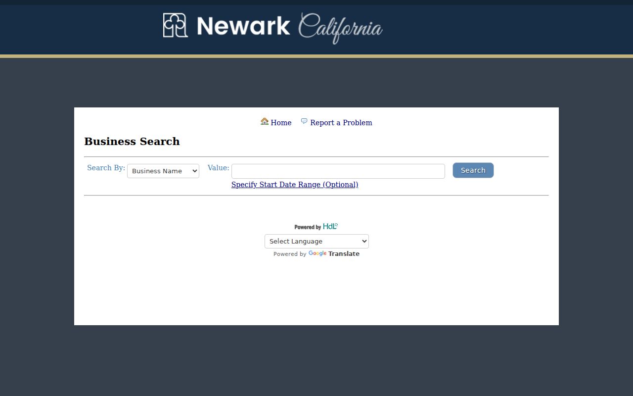 Newark people search using the city business license lookup
