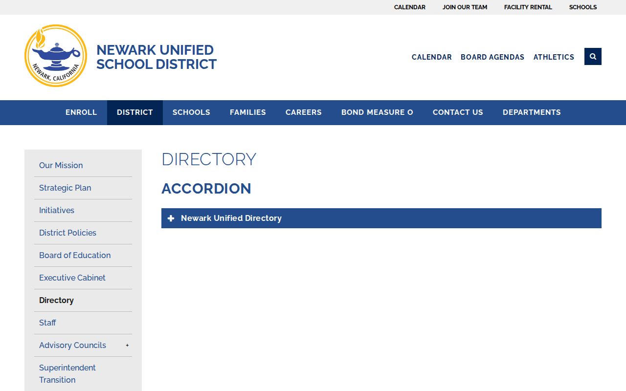 Newark people directories page for Newark Unified School District contacts