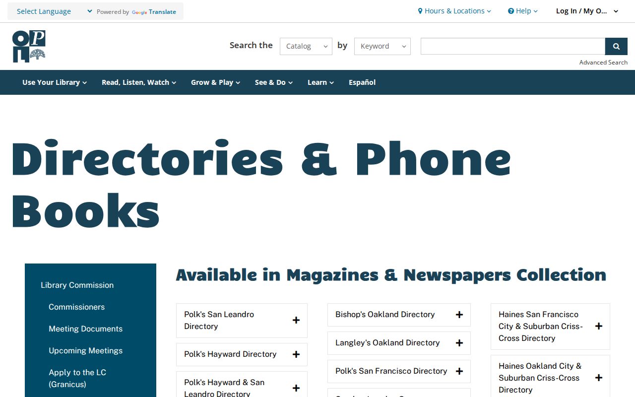 Newark people directories research in Oakland Library criss-cross holdings